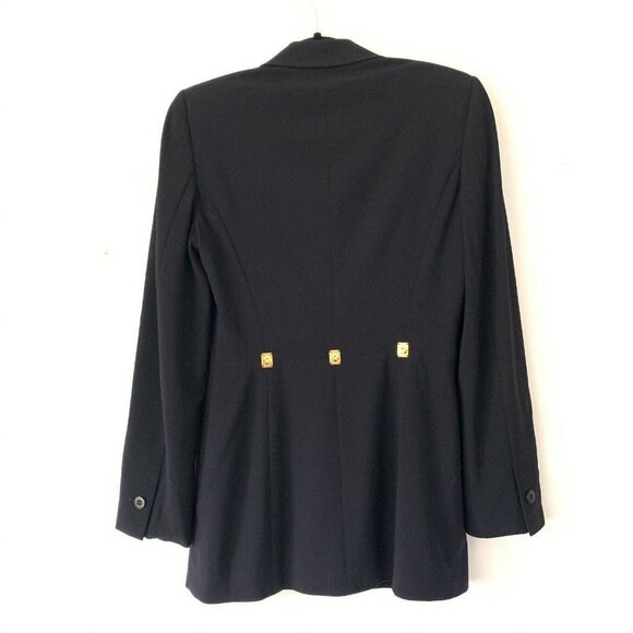 Escada 2 Dark Navy Gold Rivets Tailored Blazer - Picture 9 of 11